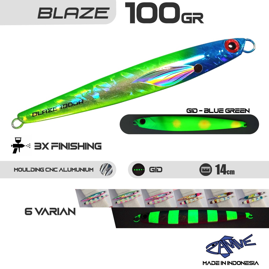 Metal Jig Zamve Blaze 100Gr Metal Jig 100Gr Metal Jig 100Gram