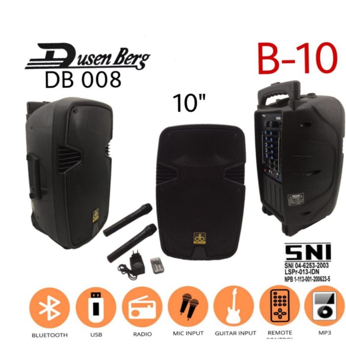 portable speaker bluetooth dusenberg 10inch / db 008 / B10 portable