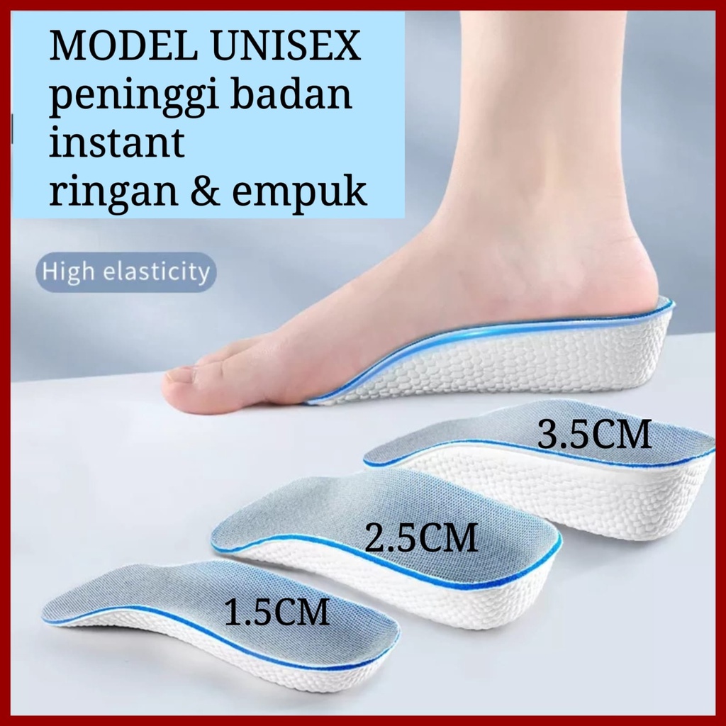 SOL PENINGGI BADAN PRIA DAN WANITA INSOLE PENINGGI ALAS SEPATU UNTUK TUMIT FOAM