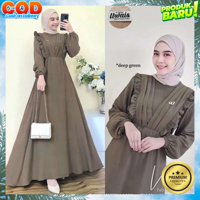 Terlaris Baju Gamis Dress Wanita Terbaru Lebaran 2023 Aurel Maxy Dress Busui Bahan Crinkle Premium G