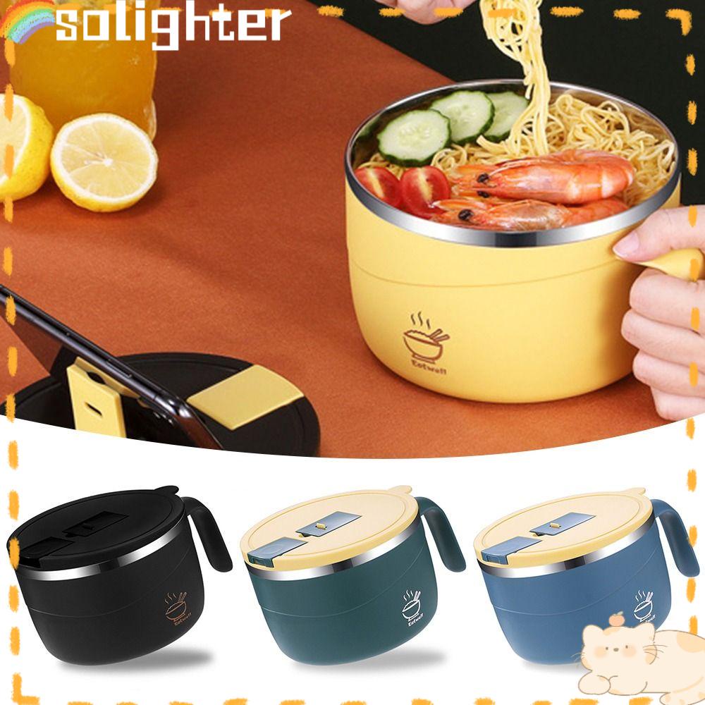 Solighter Lunch Box Portable Untuk Pelajar Pekerja Kantor Wadah Makanan Anti Bocor