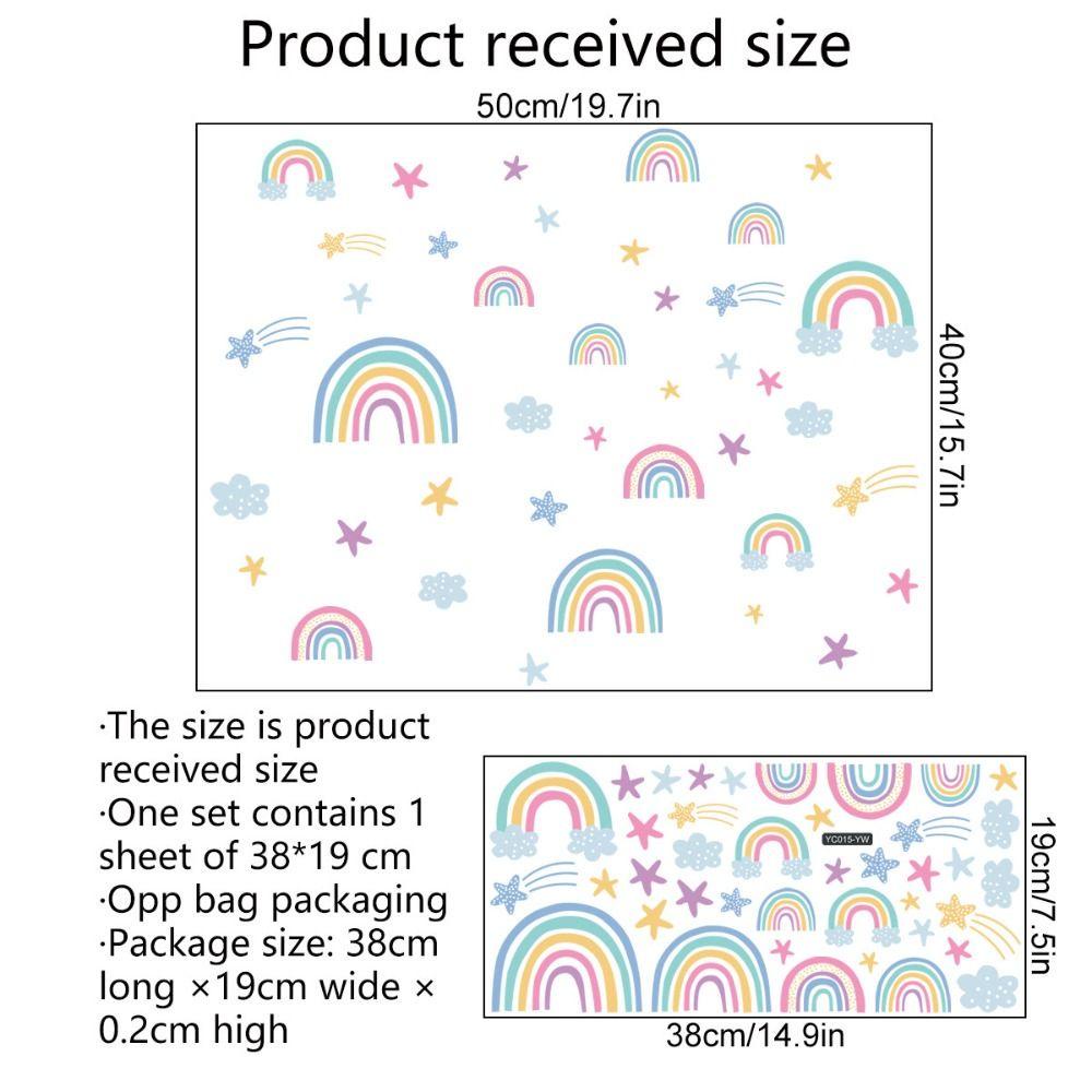 [Elegan] Pelangi Decal Self-adhesive Tahan Air Bercahaya Seni Mural Neon Stiker Bintang DIY Dekorasi Kamar Anak Latar Belakang Wallpaper Dinding
