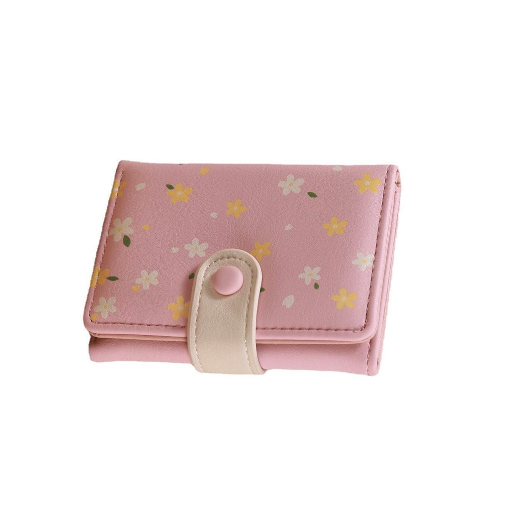 DOMPET LIPAT WANITA MINI KULIT PINK LUCU MOSIA WA636P3 KOREA REMAJA KEKINIAN KARTU KOIN PENDEK KECIL CEWEK PREMIUM BRANDED BATAM SIMPLE MURAH