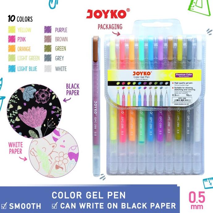 

DISKON Color Gel Pen Pena Jel Warna Joyko GPC-299 Premium Color 10Warna 0.5mm