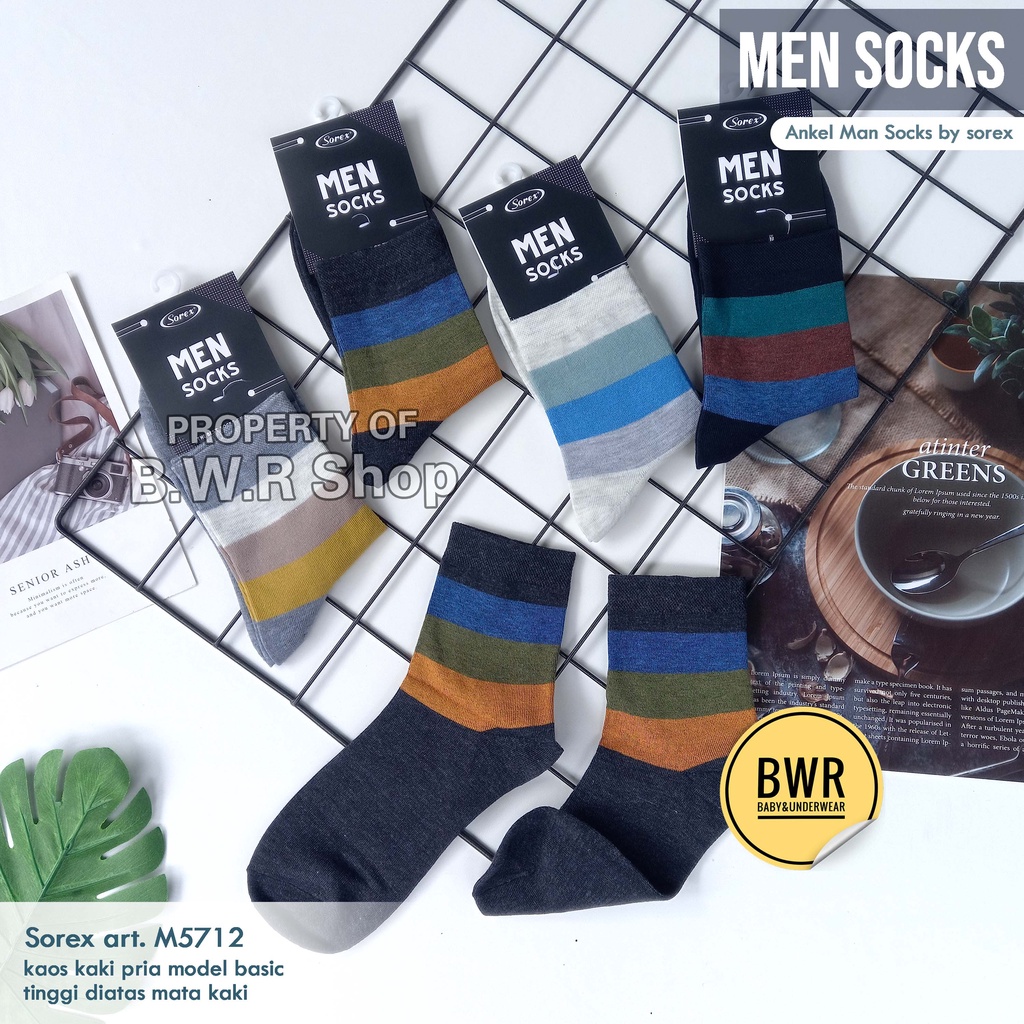 Kaos Kaki Sorex M 5712 Sorex Ankel Socks Man | Kaos Kaki Laki-Laki Dewasa Warna - Bwr