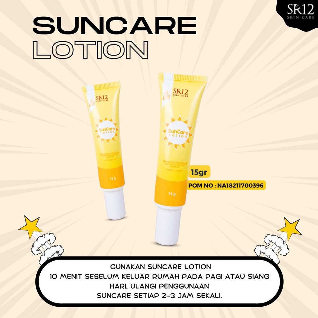 SR12 SUNCARE BPOM / SUNBLOCK SPF 25++ / SUN CARE SR 12 MENJAGA KULIT TETAP SEHAT &amp; LEMBAB / SUNBLOK WAJAH BPOM / SUNSCREEN AMAN