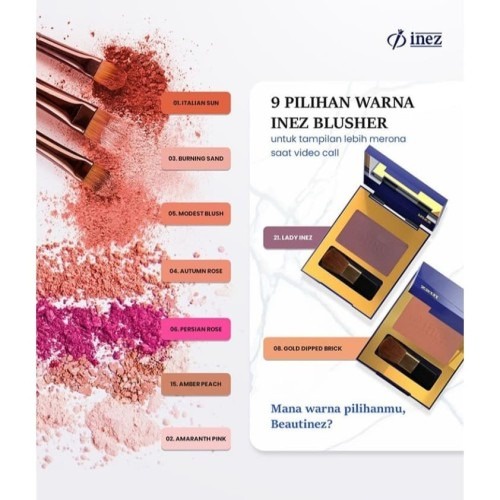 Inez Color Contour Plus Blusher With Brush