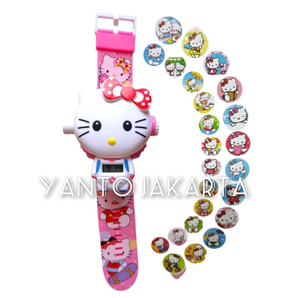 JAM TANGAN ANAK PEREMPUAN KARAKTER HELLO KITTY PROYEKTOR