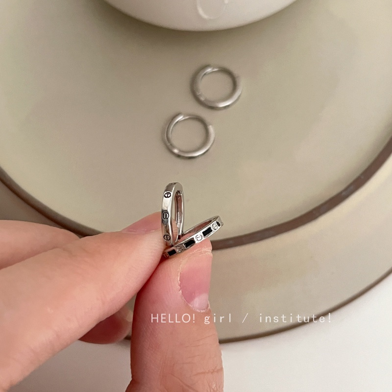 YEEZII Set Anting Hoop Silver Kecil Untuk Wanita Aksesoris Perhiasan Anting Sederhana