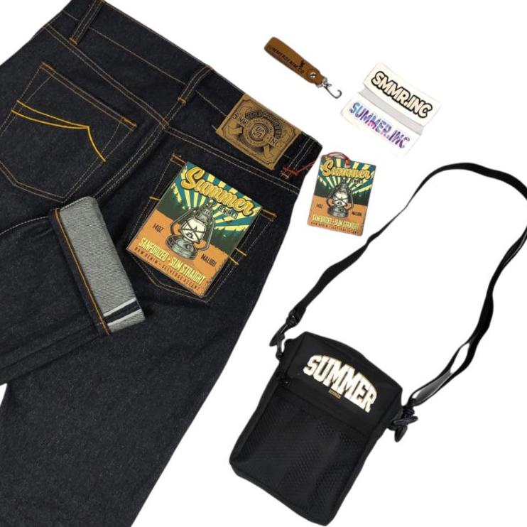TTE.15Ja23ᶠ ▫ Summerdenim - Jeans Raw Denim Selvedge Acc 14Oz free(Tas+Keychains)