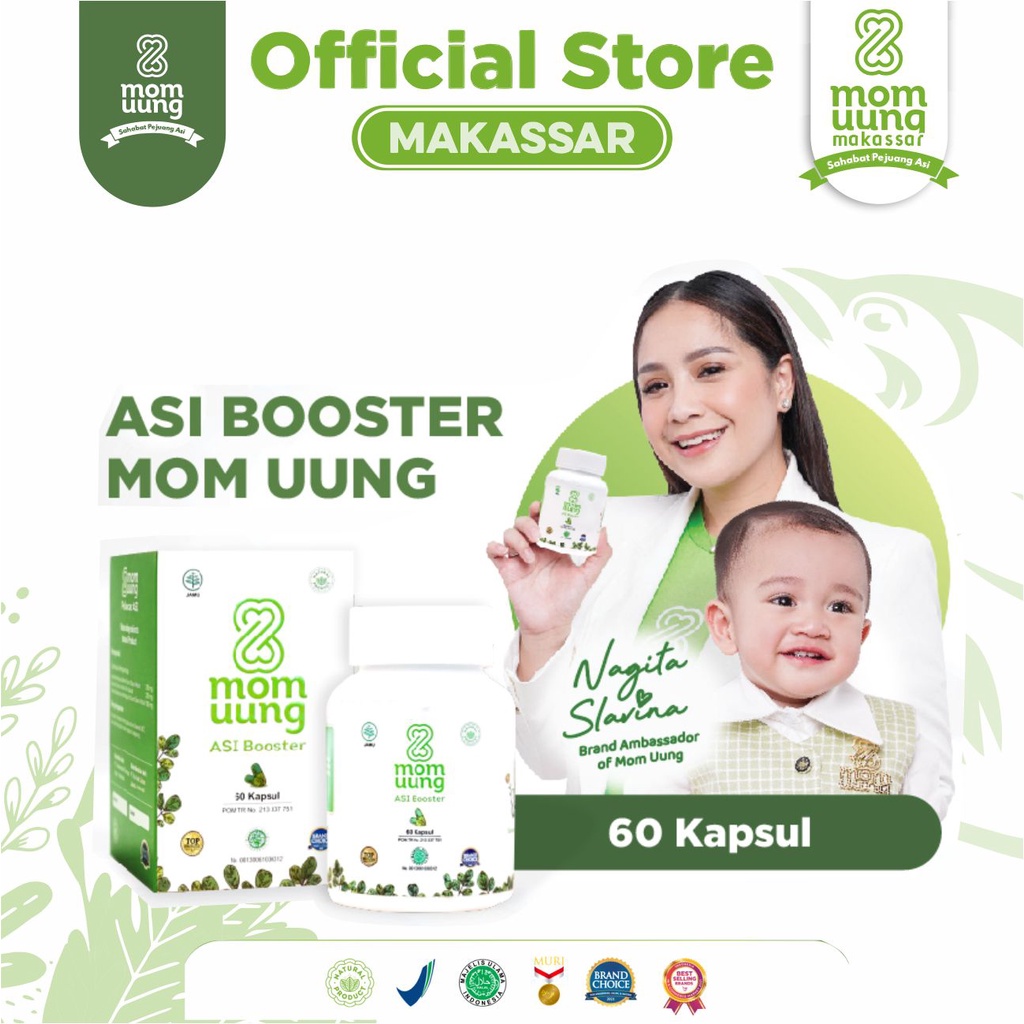 MOM UUNG ASI BOOSTER 60 KAPSUL/ PELANCAR ASI NATURAL / BPOM HALAL / MOMUUNG MAKASSAR