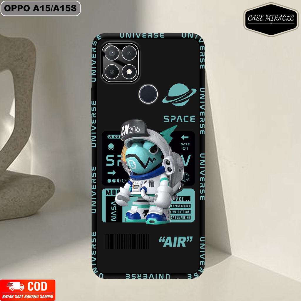 CM Case OPPO A15 / A15S  Softcase Lentur Warna Hitam Macaron Protector Lensa Kamera Kaca  [ ASTRO DI