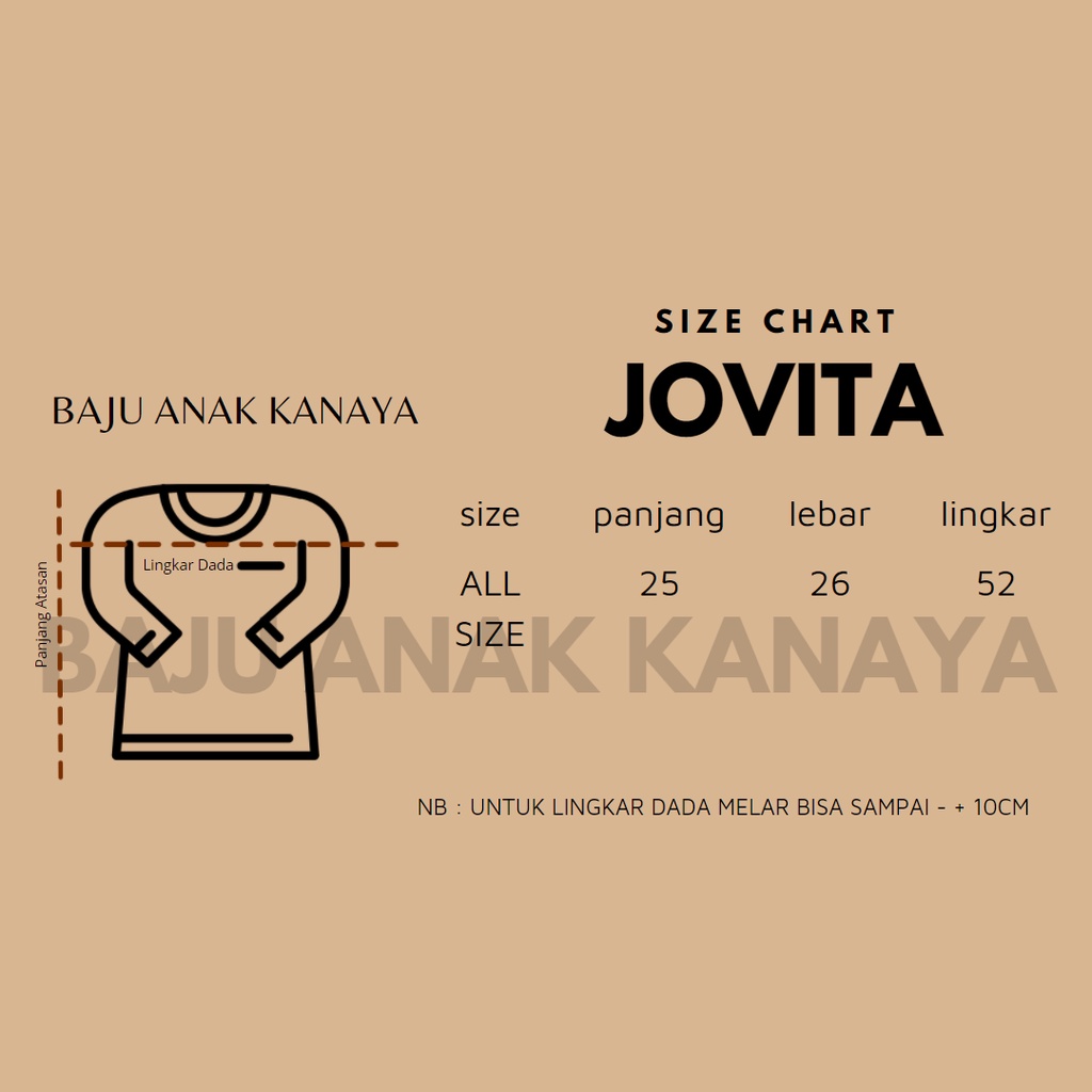 1-3TH KAOS ANAK JOVITA CROP TEE ANAK ATASAN ANAK PEREMPUAN