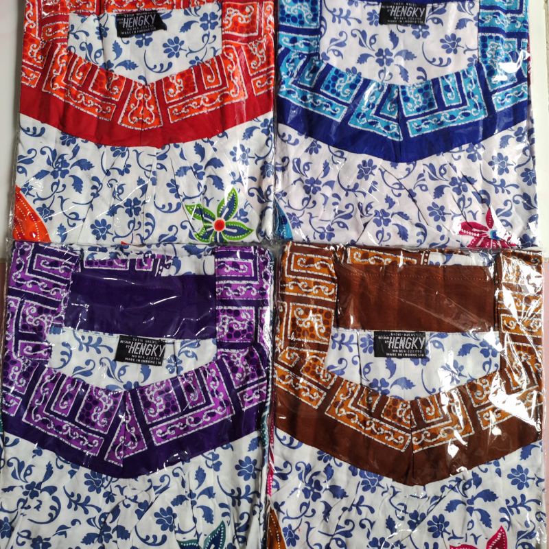 DASTER HENGKY MODEL SIKAK MOTIF  BUNGA TRISUL@ PUTIH