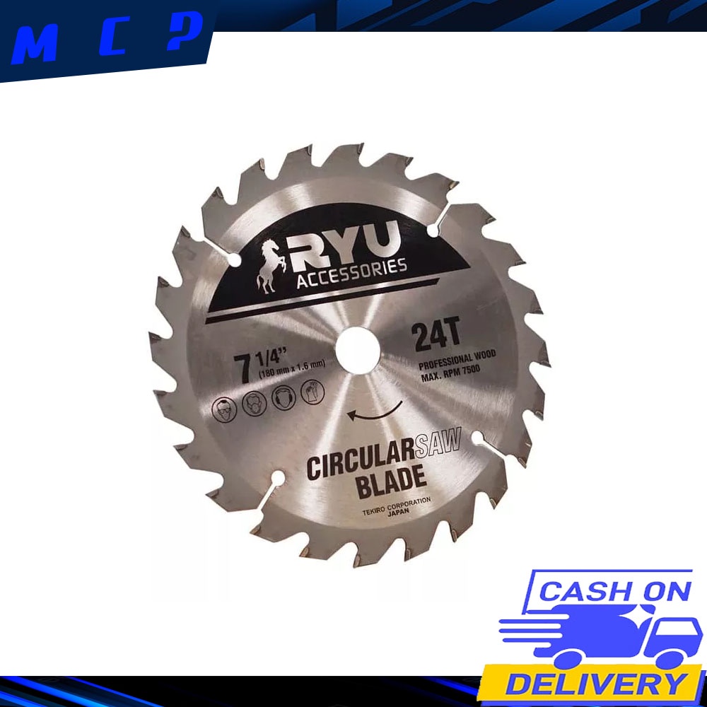 Ryu Circular Saw Blade7X24 Teeth - Mata SirkelMata gergaji kayu circular RYU CIRCULAR SAW BLADE 7 1/4inch 24T (teeth)