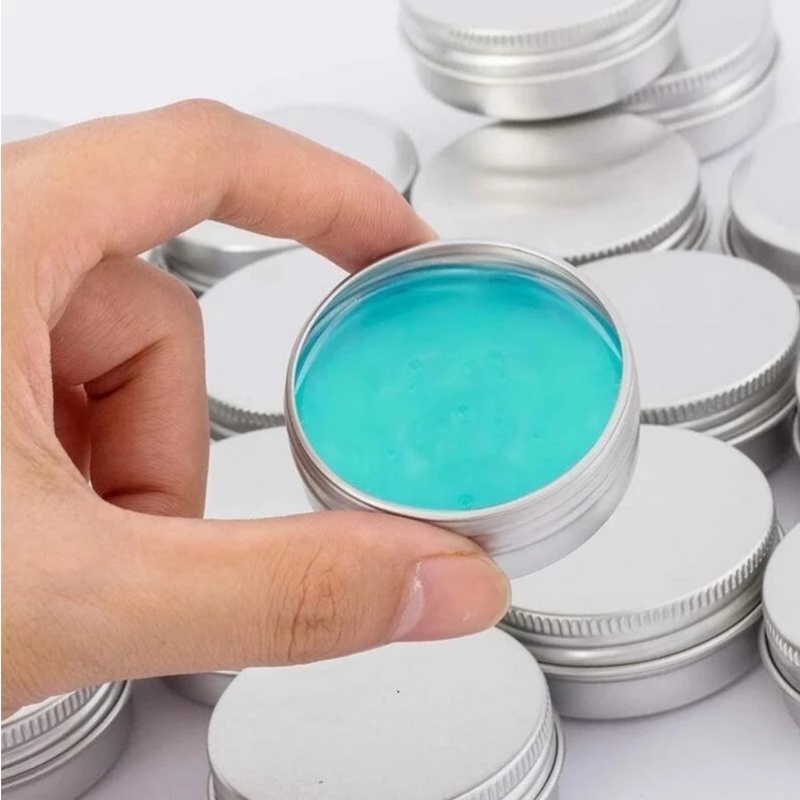 15ml Kaleng Kaleng Aluminium Mini Metal Multifungsi/Toples Bulat Wadah Sampel Kosmetik Lilin Teh Perhiasan Sembako Kotak Penyimpanan/Aksesoris Travel