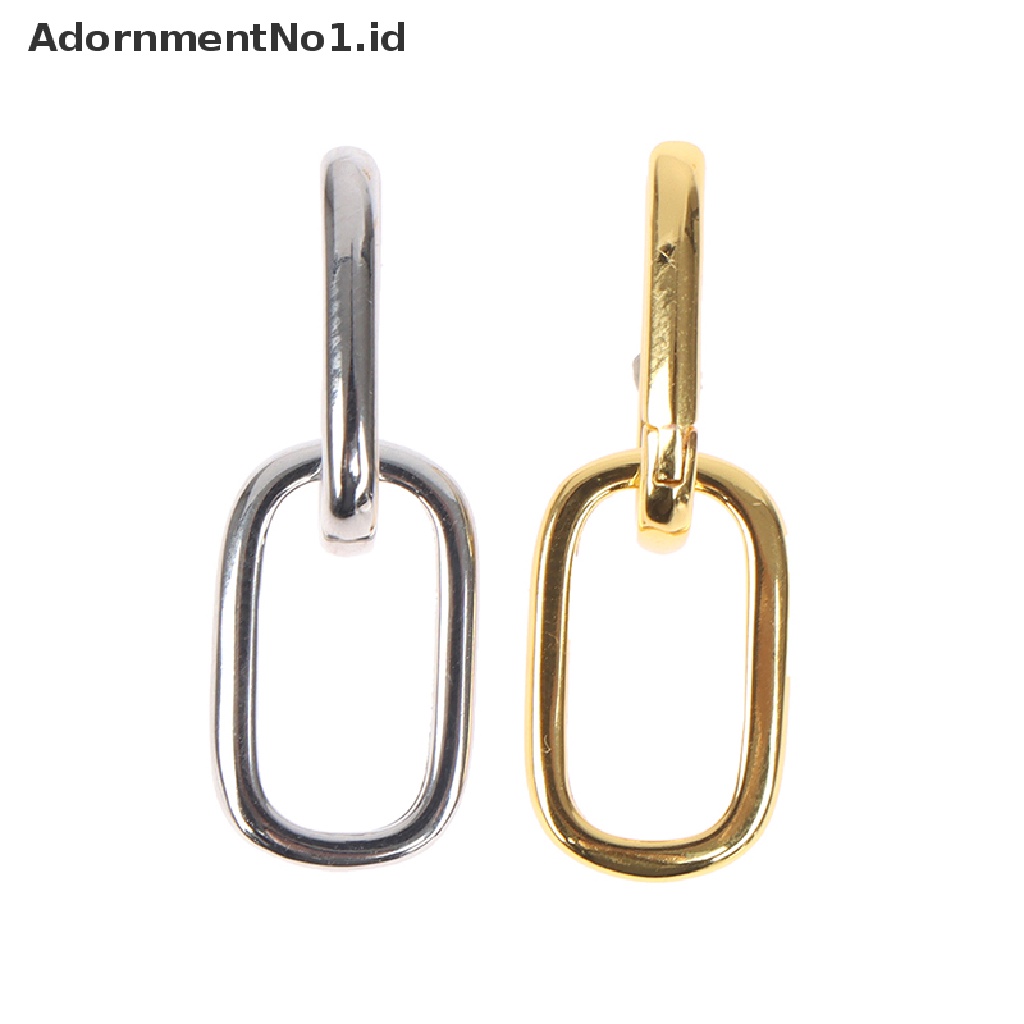 [AdornmentNo1] Anting Hoop Oval Geometris Bahan Sterling Silver 925 Untuk Wanita Anting Lepas Pasang [ID]