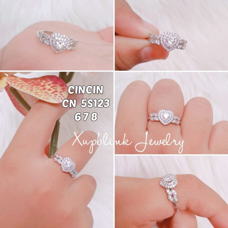 Cincin Titanium Wanita Permata Solitaire Super Mewah