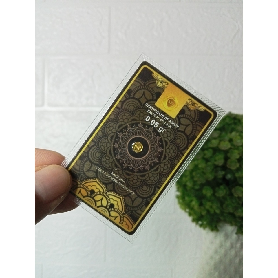 MINIGOLD Reguler Black Series 0.05 Gram Kemasan Laminating TERMURAH TERLARIS Emas Mini Emas Batangan Logam Mulia Murni 24 Karat Bersertifikat Resmi Asli Original Tabungan Emas Souvenir Keren Mewah