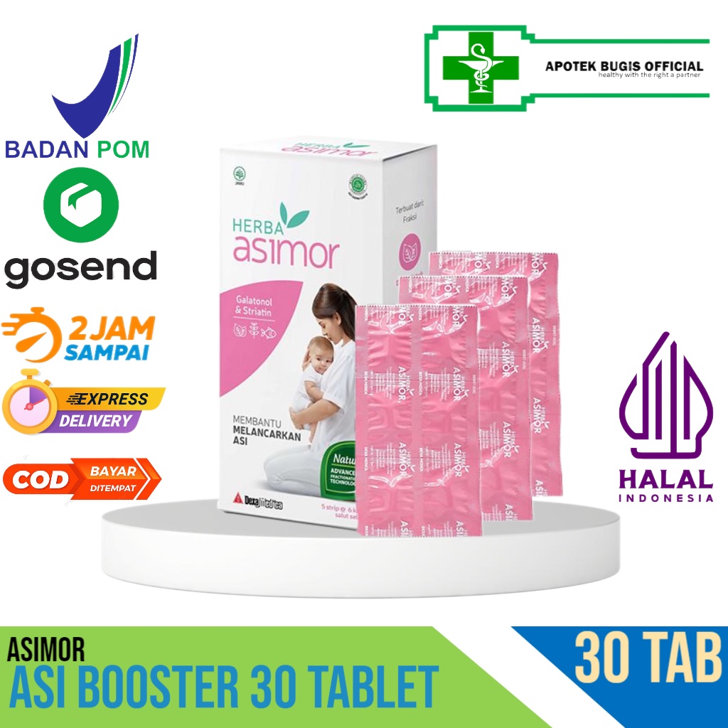 HERBA ASIMOR ASI Booster 30 tablet/ 1 strip / Ekstrak daun katuk dan striatin ikan gabus