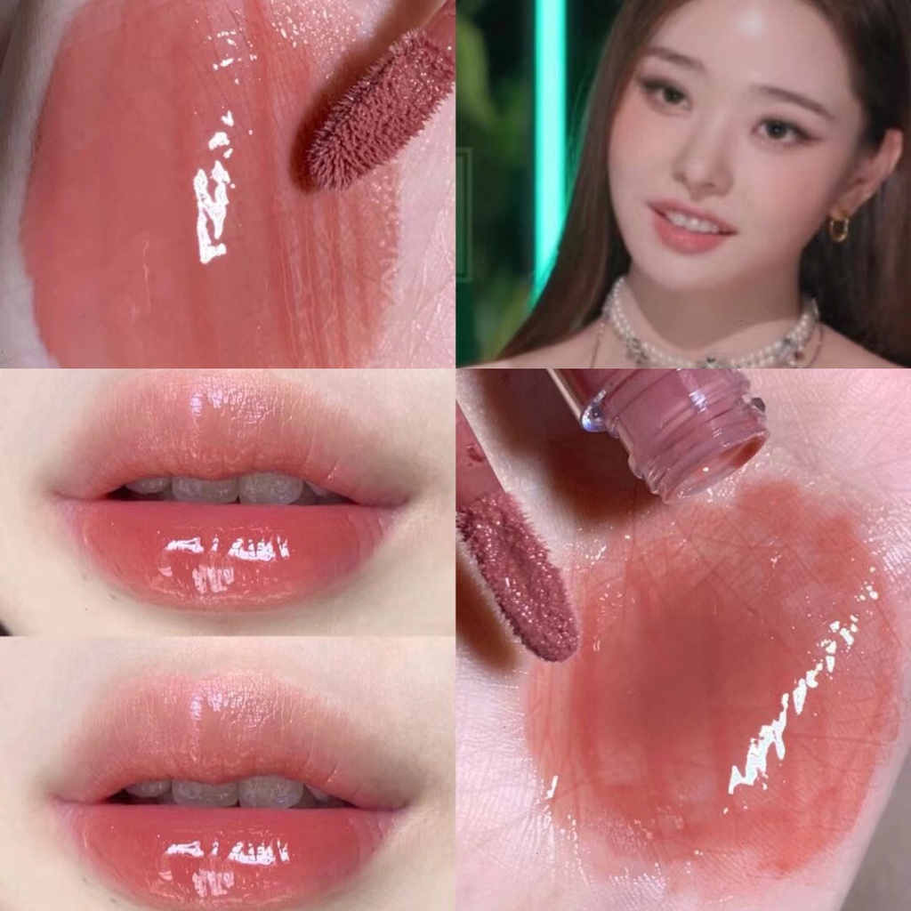 Cappuvini warna baru yang menyenangkan berkepala dua lip glaze mirror water light glaze student high-value lipstick beauty makeup