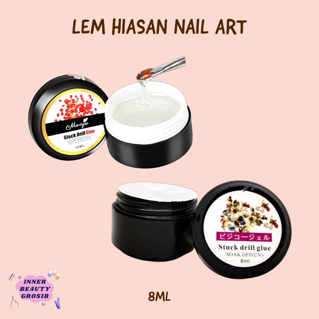 Nail Stuck Drill Glue Kuku / Lem Hiasan Nail Art / Lem Aksesoris Hiasan Kuku / Lem Aksesoris Perhiasan Kuku