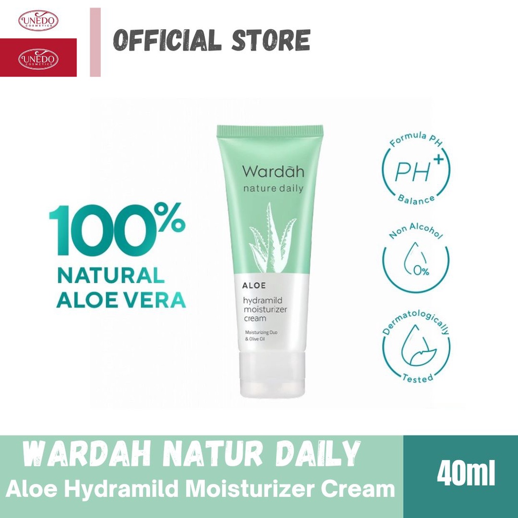 Wardah Nature Daily Aloe Hydramild Moisturizer Cream 40ml