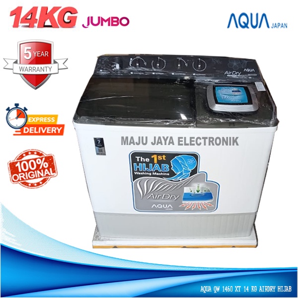 Mesin Cuci 2 Tabung AQUA QW P1460 XT Airdry System Hijab Series 14 KG