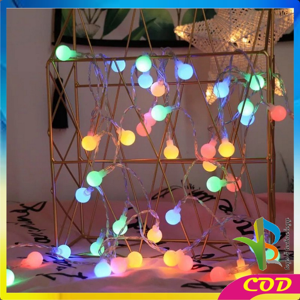 RB-C775 Lampu Tumbler LED Rainbow Motif Bola Salju / Lampu Tumblr 10 Meter Anggur Bulat Twinkle Light / Lampu Natal Hiasan Dekorasi