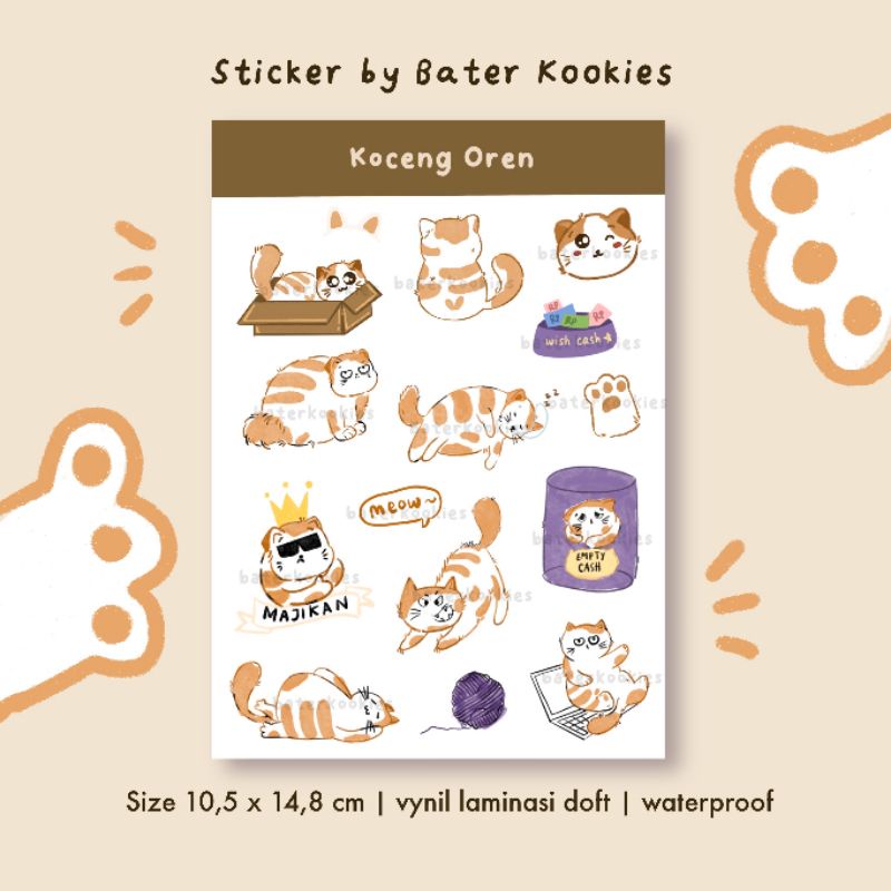 

Kucing Oren sticker sheet