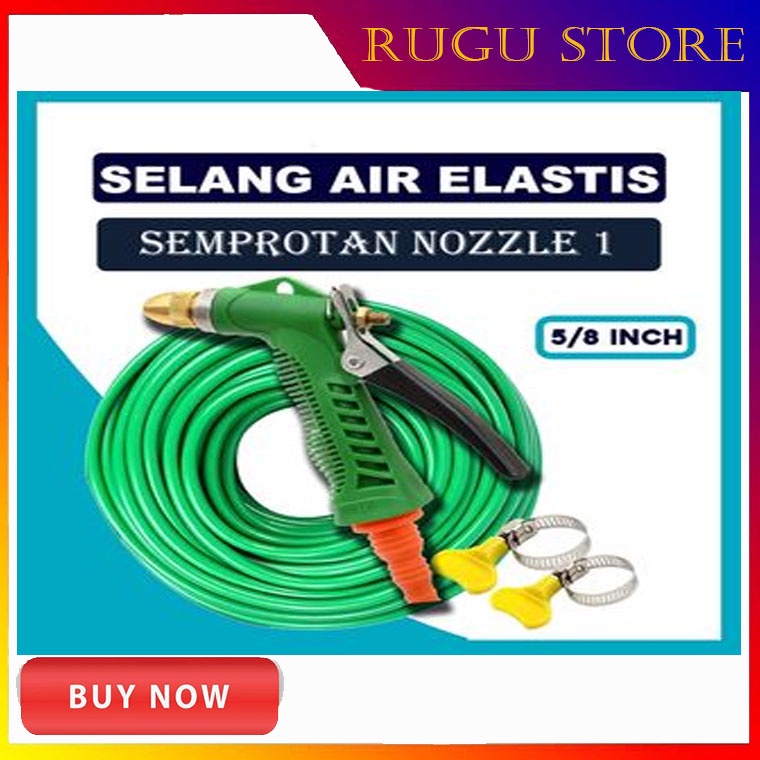 PAKET SEMPROTAN AIR CUCI MOTOR MOBIL - SELANG AIR DOP 5/8 INCH PANJANG 15 METER + 1 PCS KEPALA SEMPROTAN HOSE NOZZLE