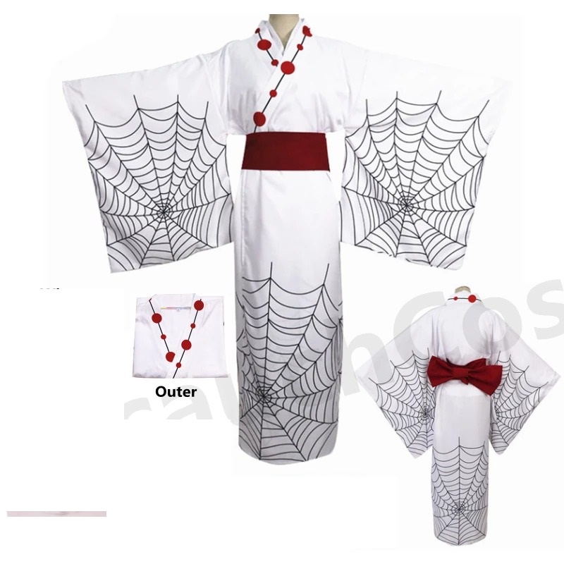 Haori Baju Cosplay Kimono Jubah Anime Demon Slayer Kimetsu no Yaiba Spider Oni Ayaki Rui