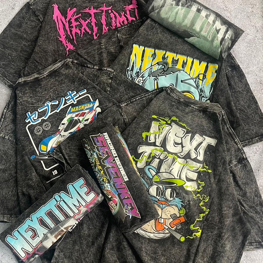 SIA314 NEXTTIME - Washing T-Shirt - T-Shirt Washing Oversize - Kaos Washing Pria - Kaos Cewe Cowo - 