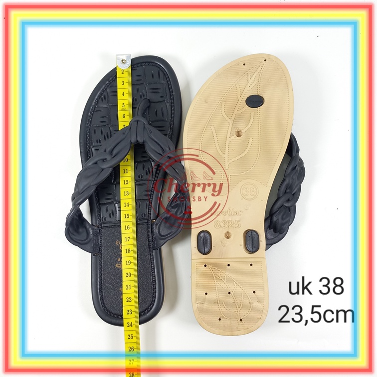 8325-60 Sandal Jepit Karet Jelly Wanita Verotino Sendal Jepit Cewek Motif Kepang Verotino