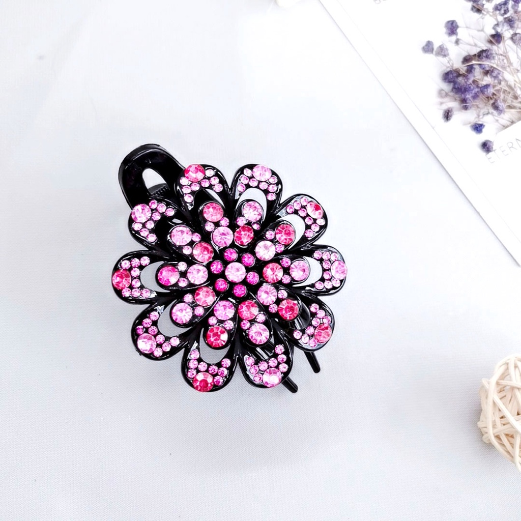 Jepit Rambut Intan zircone  Modern Aksesoris wanita Sanggul Bunga Diamont