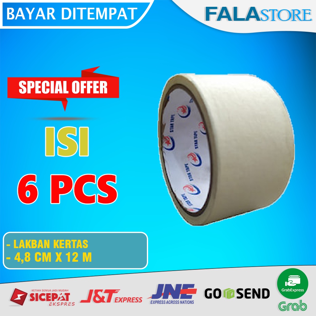 

LAKBAN KERTAS SOLASI KERTAS MASKING TAPE 1 INCH SOLATIP KERTAS 12 M