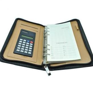 

Buku Agenda Catatan Binder Note Cover Kulit with Kalkulator