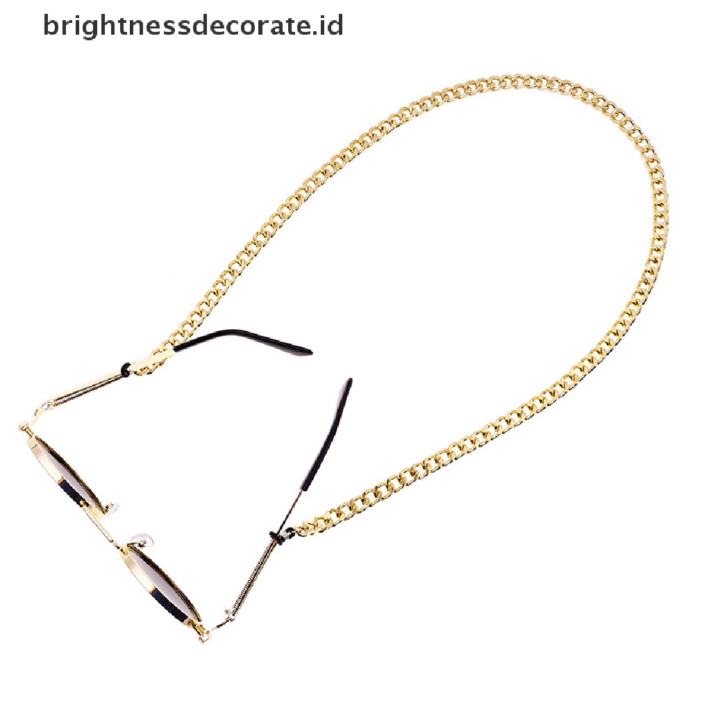 [Birth] Gold Sunglasses Hip Hop Strap Kalung Kacamata Tali Rantai Tali Baca [ID]