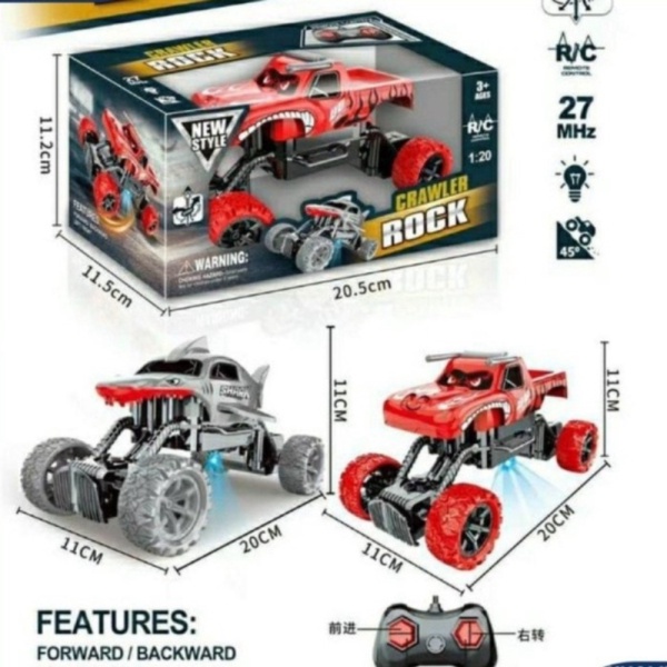 

Jual RC Rock Crawler Mainan Anak Mobil Remote Control Model Hiu SHark Strik Limited
