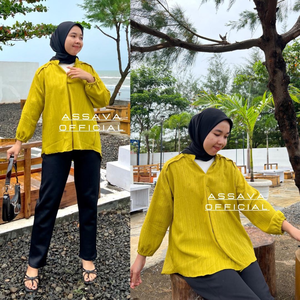 Kemeja Blouse Wanita Lady Crush - Outer Baby Crush Korean Style - Kemeja Kekinian Polos