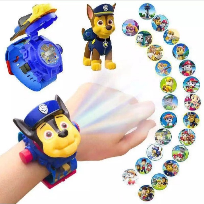 Proyektor Paw Patrol Jam Tangan Anak Jam Tangan Fashion Anak laki-Laki Proyektor 24 Gambar