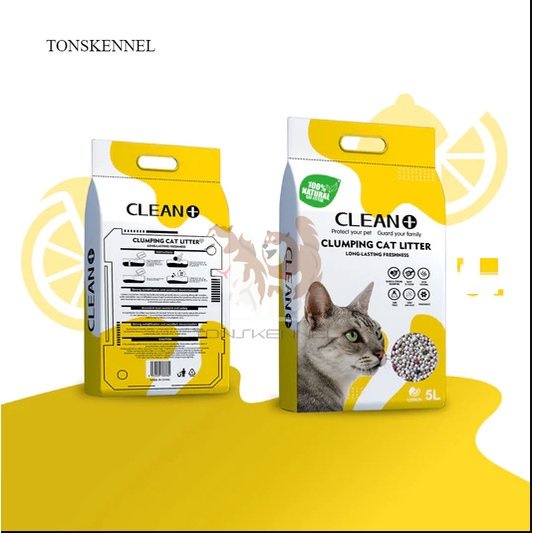 Pasir Kucing Clean+ Plus 5L Bentonite Cat Litter True Test 5  L 5LT Trex TrueTest Poocha Its Mate Itsmate Cleanplus Catmate Lovesh Gumpal Wangi Bentonite Hovey Top Mantoel Naughty Tail 5 Liter 5 Lt 5 L T rex T-rex Cattiee Cat cattie cat Clean Plus