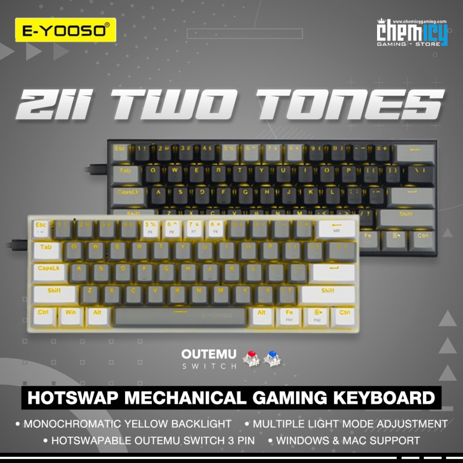 E-YOOSO Z11 Two Tones 60% Mini Hotswap Mechanical Gaming Keyboard