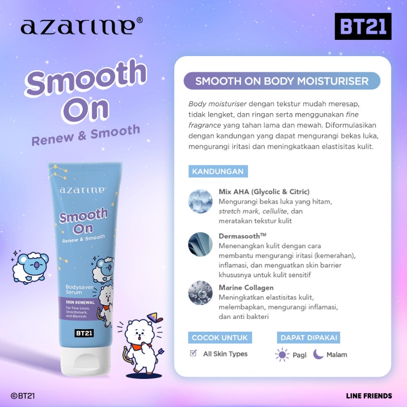 Azarine x BT21 Body Saver Moisturizer 100ML