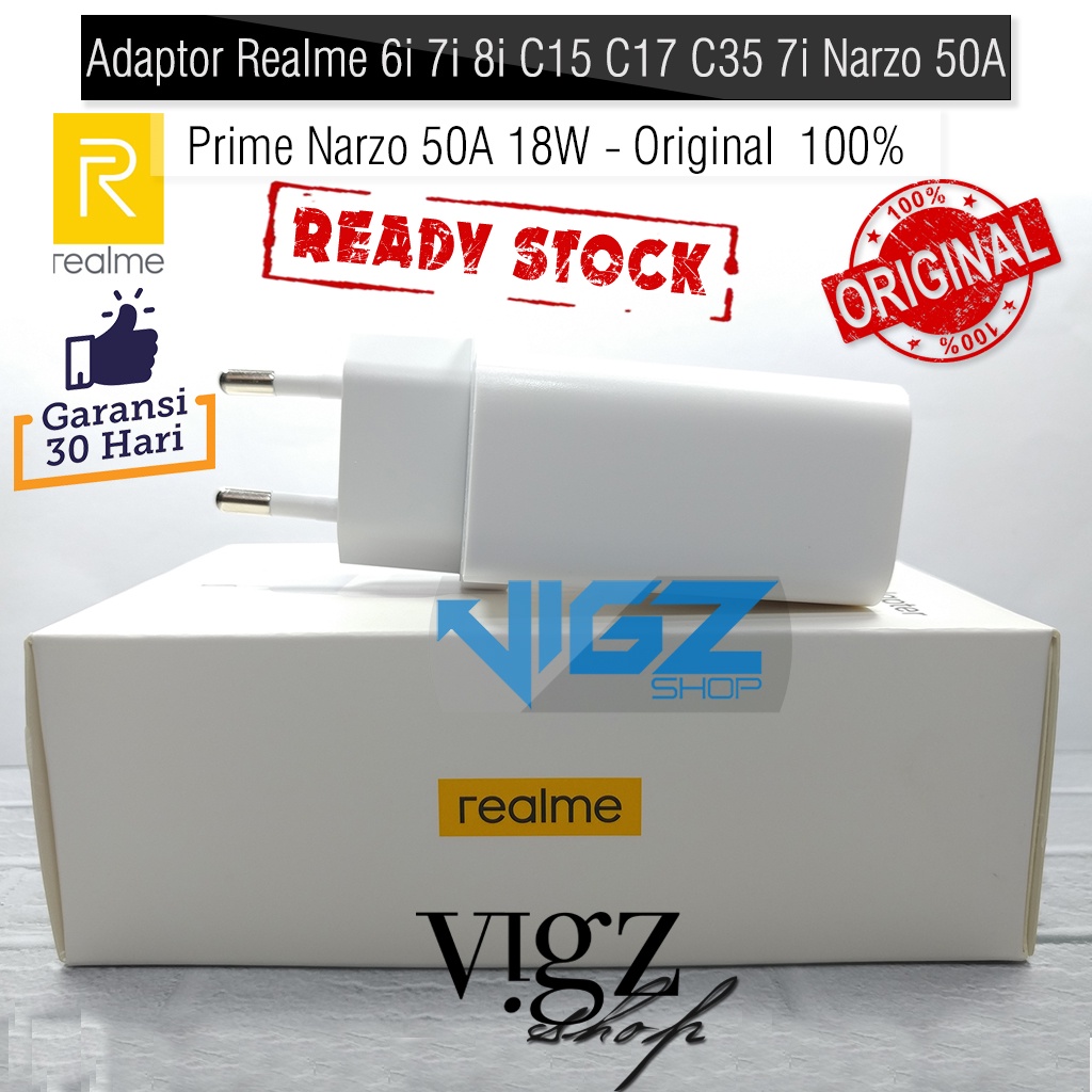 Adaptor Realme 6i 7i 8i C15 C17 C35 Narzo 50A Prime Narzo 50A 18W Original 100%