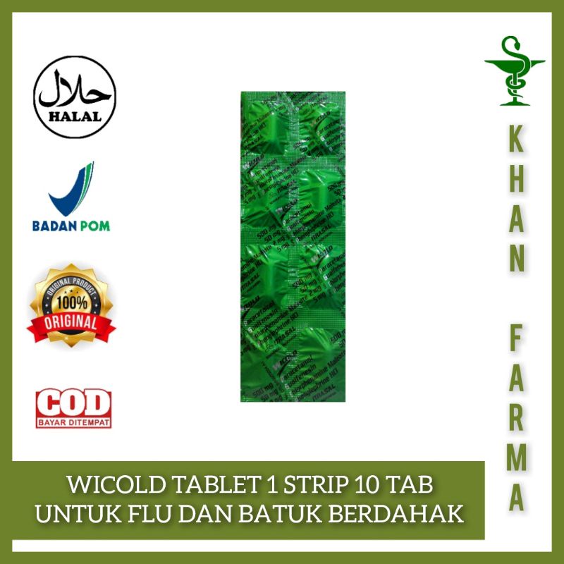 WICOLD WIKOL KAPLET OBAT PILEK FLU HIDUNG TERSUMBAT DAN BATUK BERDAHAK ANAK DEWASA 1 STRIP 10 TABLET