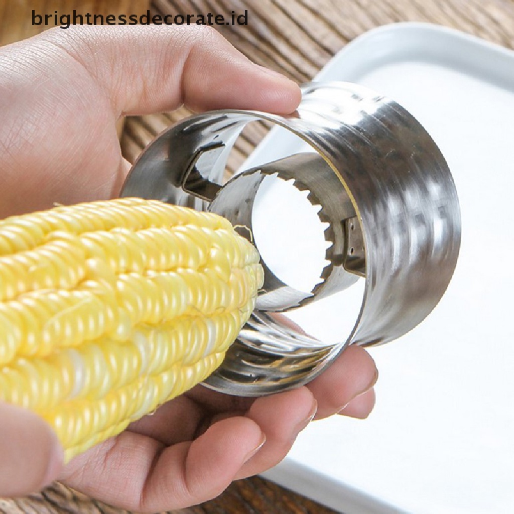 [Birth] Corn Stripper Stainless Steel Pengupas Tongkol Jagung Slicer Circular Corn Cutter Corer [ID]