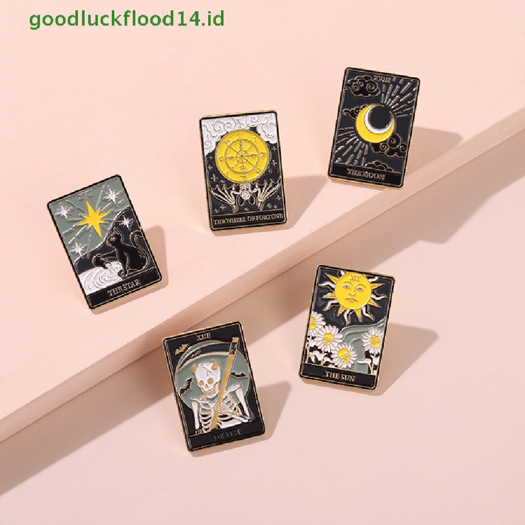 [GOOGFOUR] Kartu Tarot Enamel Pin Kerangka Kelelawar Demo Bros Ransel Lapel Pin Badge [TOP]