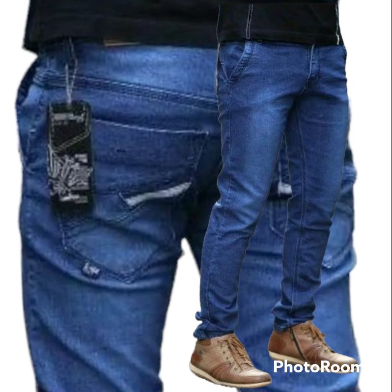 Celana Jeans Pensil Pria Jins Jean Panjang Laki Cowok Dewasa Slimfit Skinny Polos Distro Levis Lepis