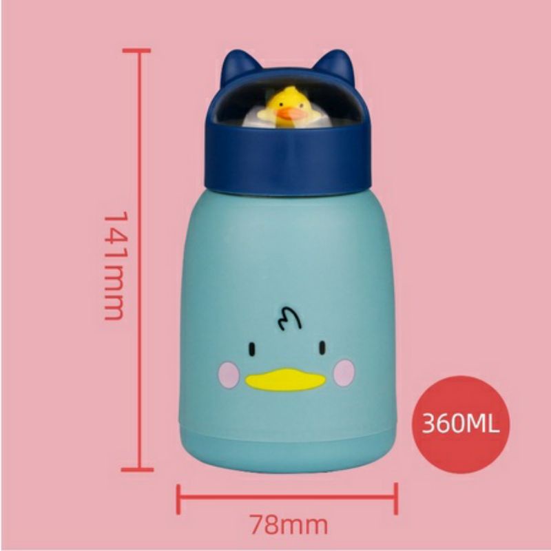 BOTOL MINUM KACA 3D ANIMAL 360ML